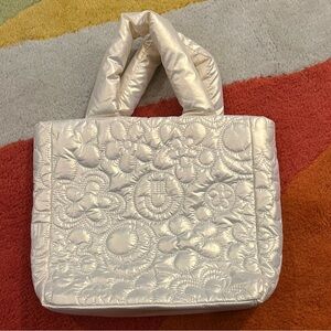 Urban Outfitters White Holographic puffer Bag Tote